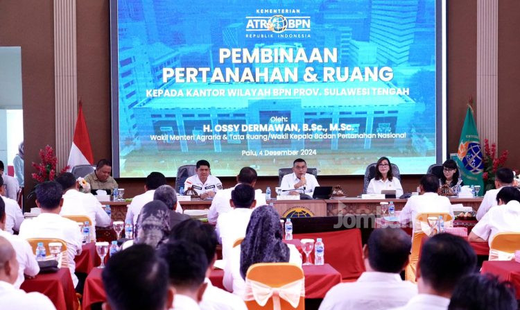 Kunjungi Kanwil BPN Sulteng, Wamen ATR/BPN Sampaikan Solusi Percepatan Layanan Pertanahan