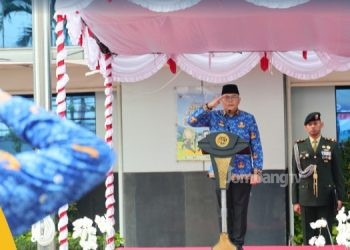Sampaikan Amanat Presiden Prabowo, Wamen Ossy Pimpin Upacara HUT ke-53 KORPRI di Kementerian ATR/BPN
