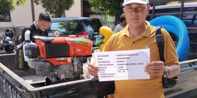 Kelompok Tani Dusun Kambingan Kabuh Jombang, Terima Bantuan Pompa Air Diesel dari DBHCHT