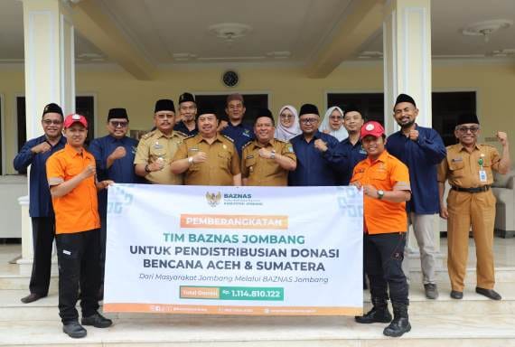 Bupati Warsubi Lepas Misi Kemanusiaan BAZNAS Jombang ke Sumatera dan Aceh, Salurkan Rp1,1 Miliar